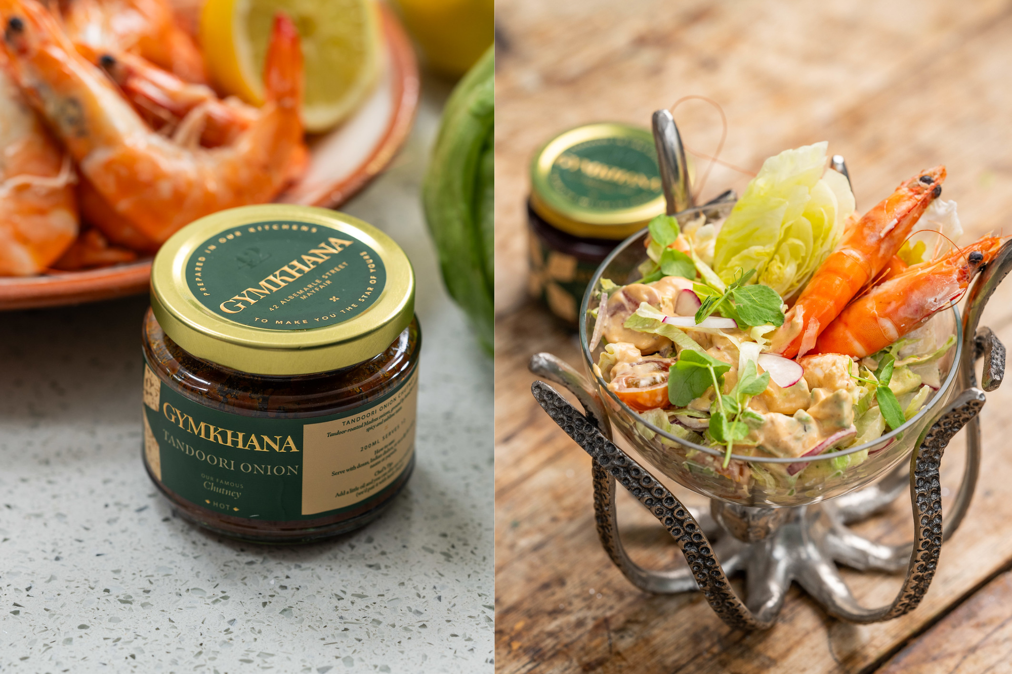 Crevettes with Gymkhana Tandoori Onion Mayo
    
&ndash; Wright Brothers Home Delivery