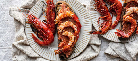 Grilled Carabineros with Pan Con Tomate