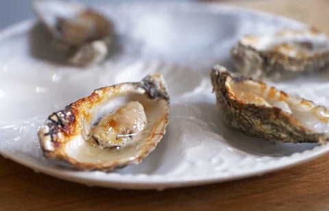 Grilled Oysters with Parmesan & Champagne