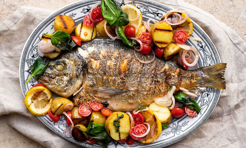 Grilled Whole Sea Bream with Cherry Tomatoes & Rosemary Potatoes-image