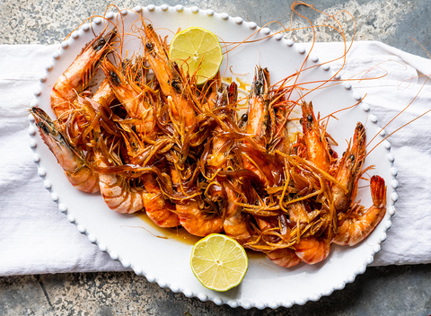 Crevettes, cooked shell on King Prawns