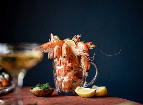 Crevettes, cooked shell on King Prawns