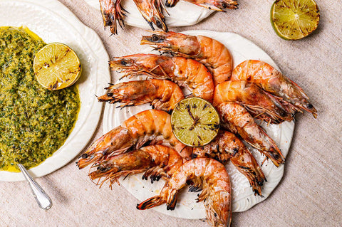 Grilled King Prawns and Mojo Verde