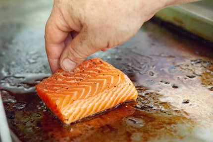 Pan Fried Salmon with Asian Vegetables and Miso Broth