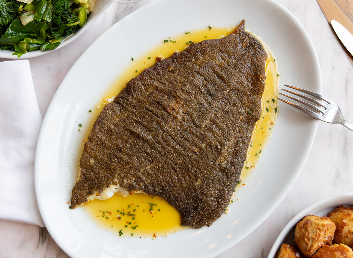 Pan-roasted brill fillet, with warm pil pil sauce – Wright Brothers ...