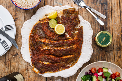 Roasted Whole Turbot with Gymkhana Tandoori Marinade