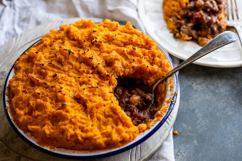 Moroccan Shepherd’s Pie with Sweet Potato