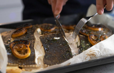 Roast Turbot with Potatoes, Fennel & Tarragon