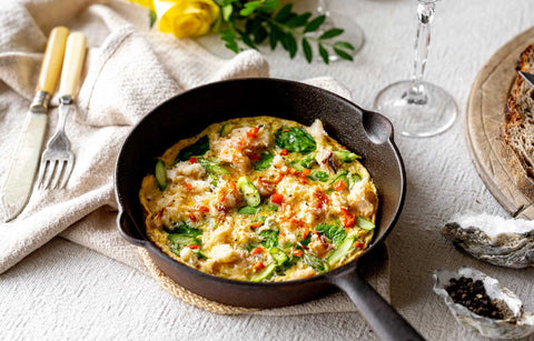 Crab Asparagus & Spinach Pan Frittata