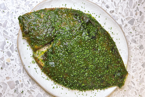 Whole Roasted Brill with Salsa Verde by Chef Maxwell