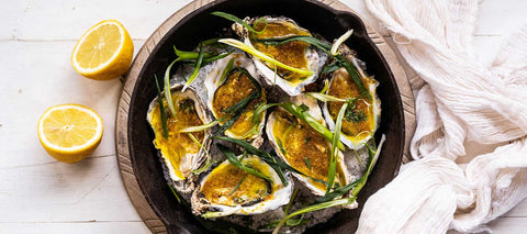 Grilled Oysters with Curry Butter