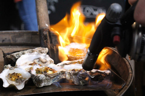 Grilled Oysters, Smoked Paprika and Anchovy Butter