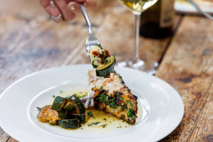 Turbot with Braised Courgettes