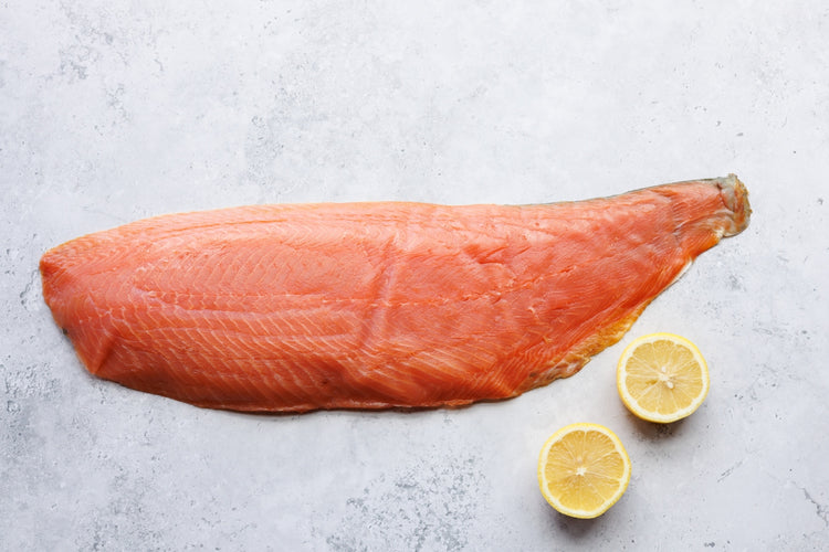 Whole Side of Long Sliced Smoked VAR Salmon