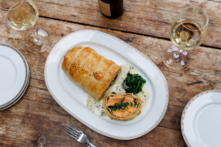 Chalkstream Trout En Croute for 4-5 with Tarragon Sauce