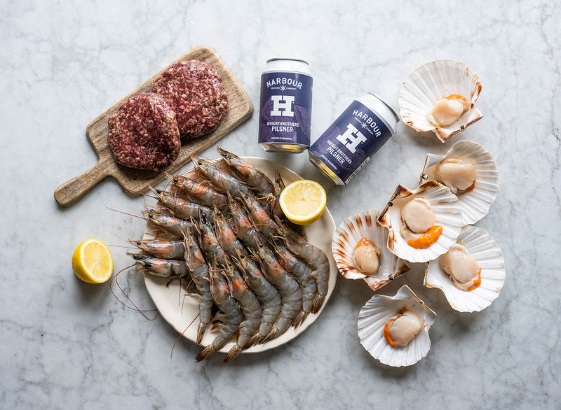 Burgers, Beers & Shellfish BBQ Box for 2