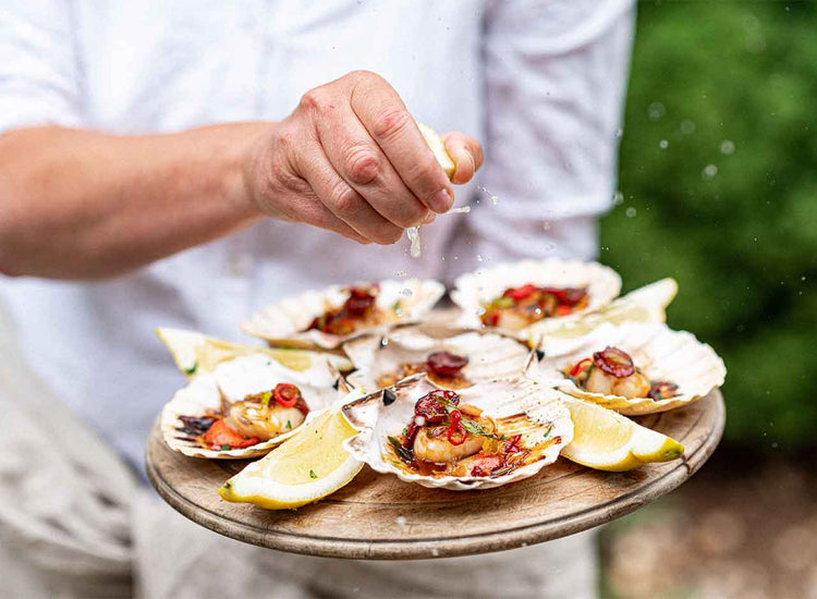 Fresh Scallops x 6 in Shells