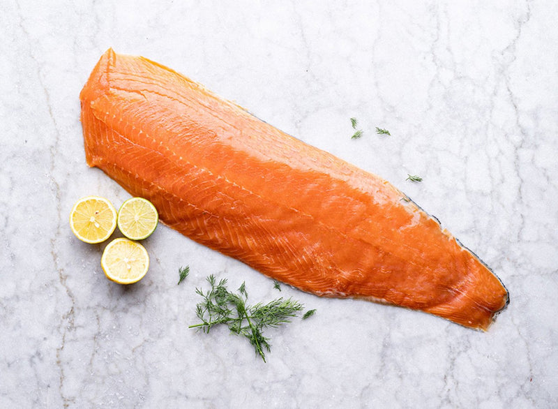 Whole Side of Long Sliced Smoked Salmon