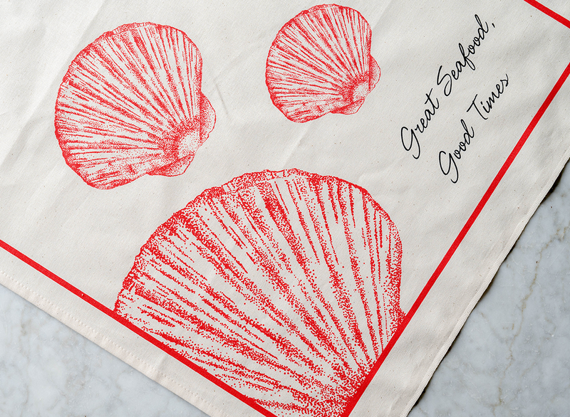 Luxury Scallop Tea Towel